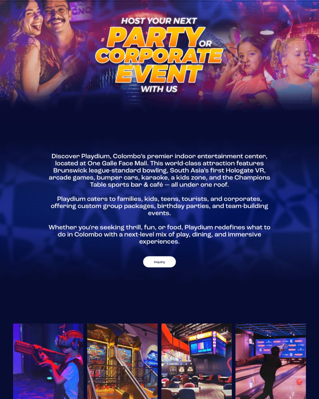 Playdium website