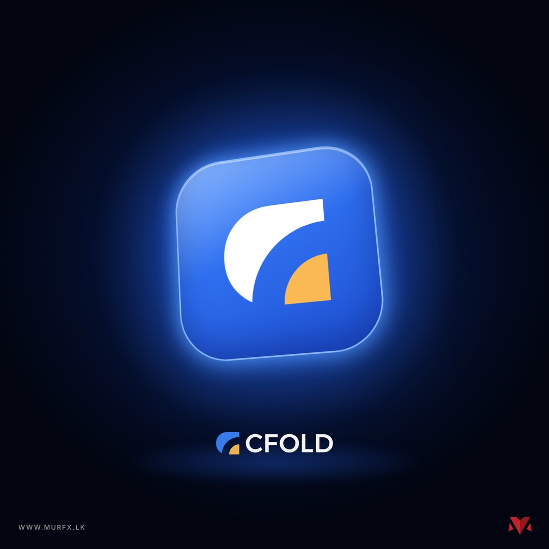 CFOLD app icon, glowing blue